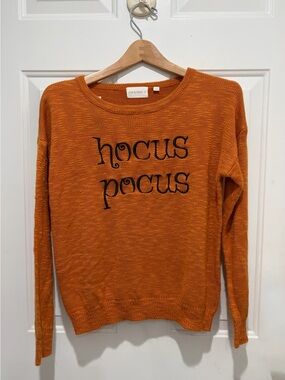 Mia & Tess Orange 'Hocus Pocus' Crewneck Sweater, Small